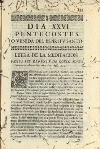 Dia XXVI. Pentecostes o venida del espiritu santo