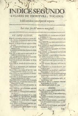 Indice segundo. Lugares de escritura, tocados, ò discurridos con especial reparo