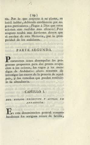 Parte segunda. Capítulo I. Del Estado primitivo y actual de Andalucía