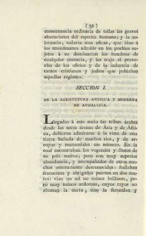 Seccion I. De la agricultura antigua y moderna de Andalucía