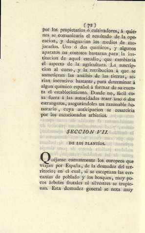 Seccion VII. De los plantíos