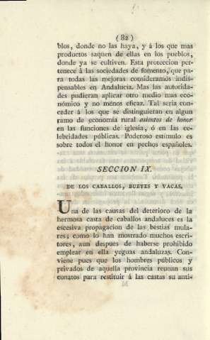 Seccion IX. De los caballos, bueyes y vacas