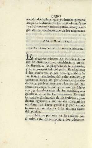 Seccion III. De la reduccion de dias feriados