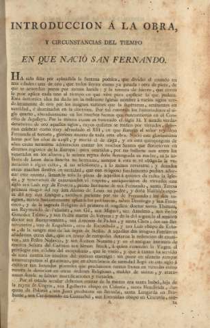 Introduccion á la obra, y circunstancias del tiempo en que nació San Fernando