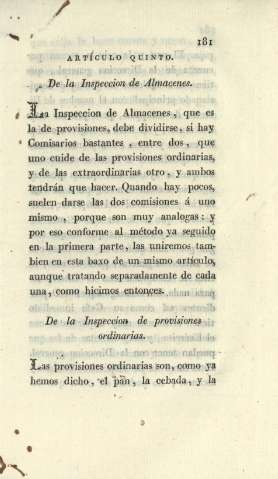 Artículo quinto. De la Inspeccion de almacenes