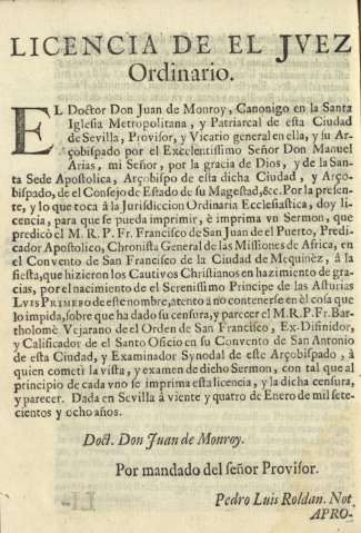 Licencia de el juez ordinario