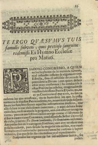 Te ergo quaesumus tuis famulis subveni, quos pretioso sanguine redemisti. Ex Hymno Ecclesiae pro Matuti