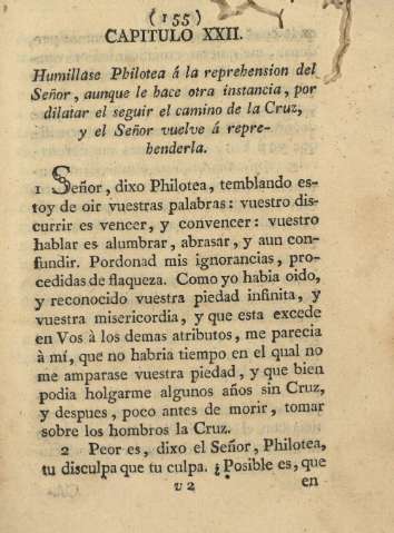 Capitulo XXII. Humillase Philotea á la reprehesion del Señor, aunque le hace otra instancia ...