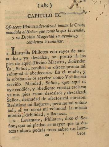 Capitulo IX. Ofrecese Philotea descalza á tomar la Cruz; mandala el Señor que tome la que le señala ...