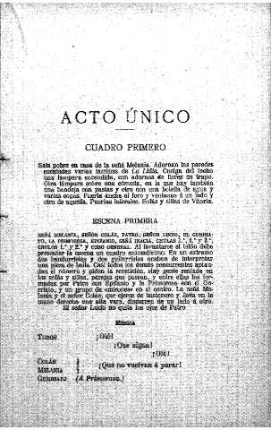 Acto único. Cuadro primero