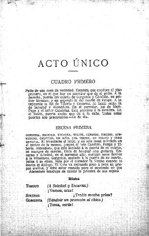 Acto único. Cuadro primero