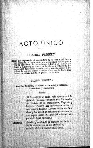 Acto único. Cuadro primero