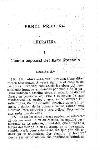 Parte primera. Literatura. I. Teoría especial del arte literario