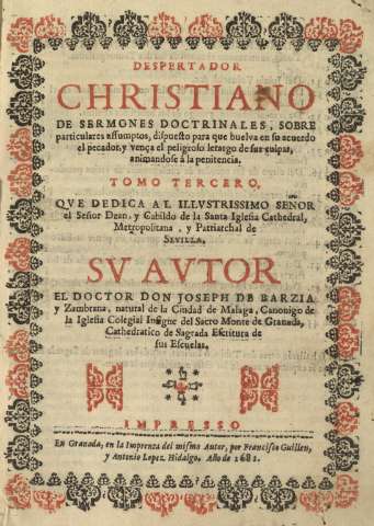 Despertador christiano de sermones doctrinales, sobre particulares assumptos ... Tomo tercero