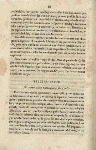 Tercera parte. Circunstancias particulares de Cadiz