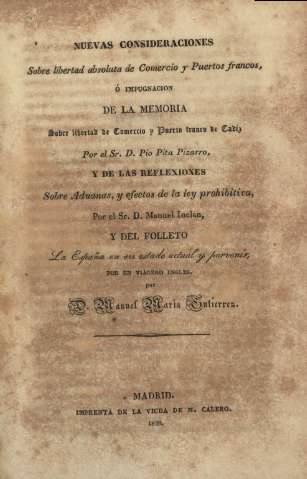 Nuevas consideraciones sobre libertad absoluta de comercio y puertos francos...