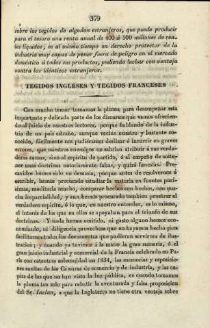 Tegidos ingleses y tegidos franceses