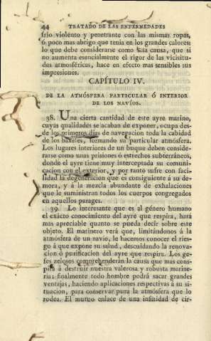 Capítulo IV. De la atmósfera particular ó interior de los navíos
