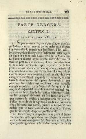 Parte tercera. Capítulo I. De la higiene náutica