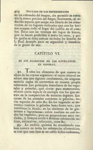 Capítulo VI. De los alimentos de lo navegantes en general