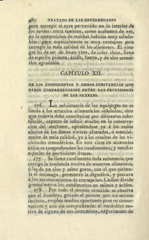 Capítulo XII. De los condimentos y demas substancias que deben comprehenderse entre las provisiones de los baxeles