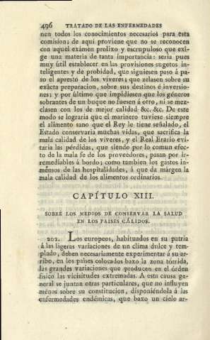 Capítulo XIII. Sobre los medios de conservar la salud en los países cálidos