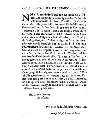 Lic. del ordinario