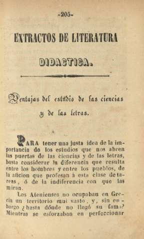 Extractos de literatura. Didáctica