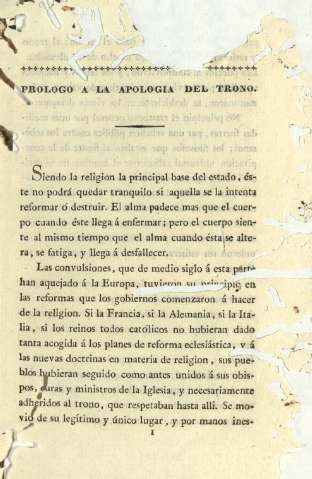 Prologo a la apologia del trono