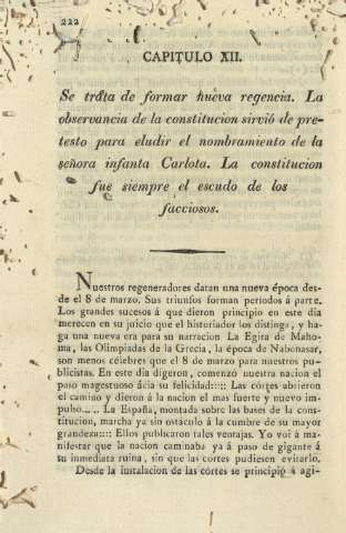 Capitulo XII. Se trata de formar nueva regencia ...