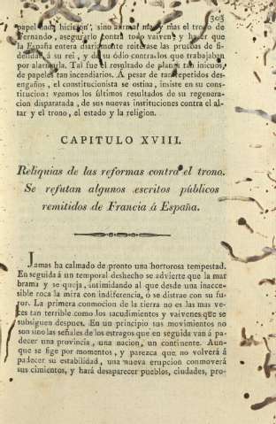 Capitulo XVIII. Reliquias de las reformas contra el trono ...