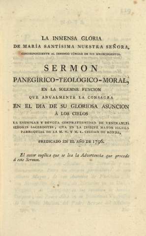 La inmensa gloria de María Santísima Nuestra Señora, correspondiente al inmenso cúmulo de sus merecimientos