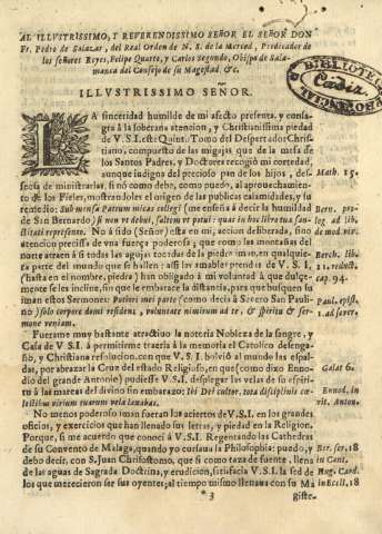 Al illustrissimo, y reverendissimo señor el señor Don Fr. Pedro de Salazar ...