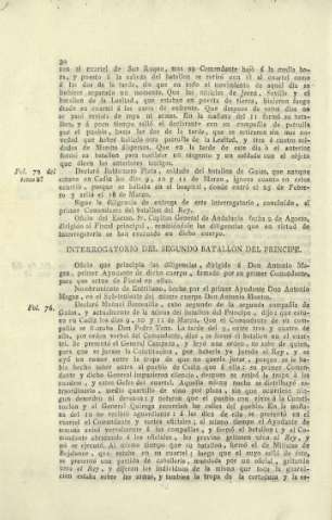 Interrogatorio del segundo batallon del principe