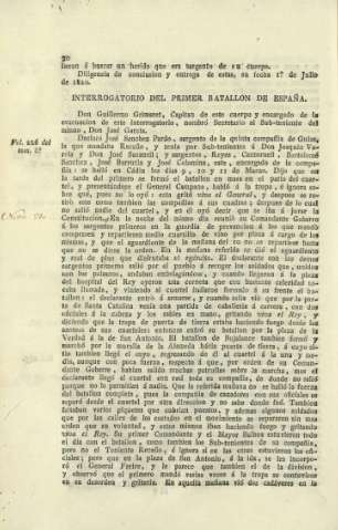 Interrogatorio del primer batallon de España
