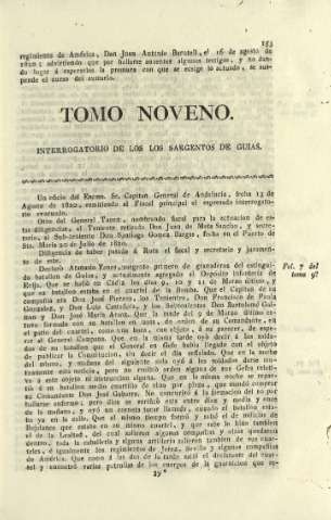 Tomo noveno. Interrogatorio de los los sargenos de guias