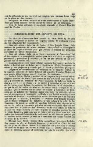 Interrogatorio del deposito de Ecija