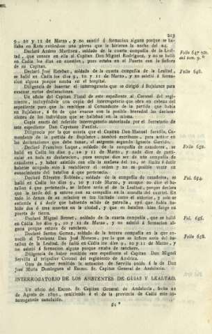 Interrogatorio de los asistentes de guias y lealtad