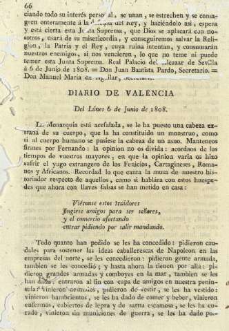 Diario de Valencia. Del Lúnes 6 de Junio de 1808