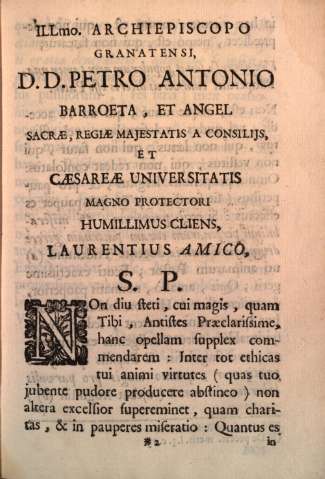 Illmo. Archiepiscopo granatensi, D.D. Petro Antonio Barroeta...