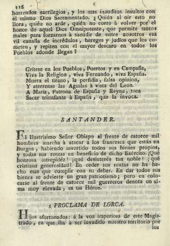 Santander. Proclama de Lorca