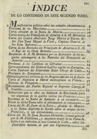 Indice de lo contenido en este segundo tomo