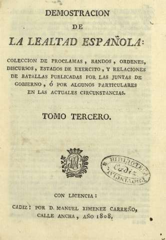 Demostracion de la lealtad española. Tomo Tercero