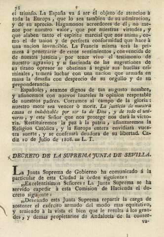 Decreto de la Suprema Junta de Sevilla