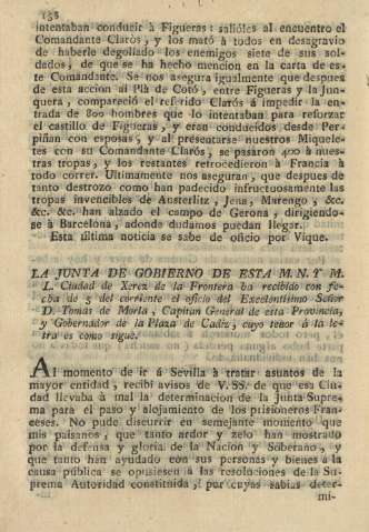 La Junta de Gobierno de esta M.N. Y. M. L. Ciudad de Xerez de la Frontera ha recibido con fecha de 5 del corriente ...