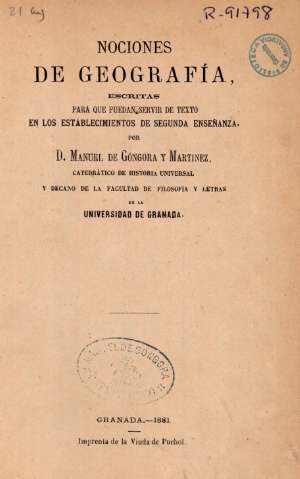 Nociones de geografía escritas para que puedan servir e texto en los establecimientos de segunda enseñanza