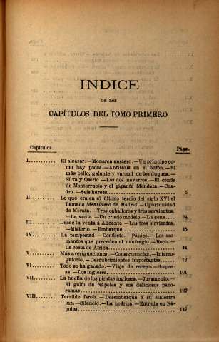 Indice de los capítulos del tomo primero