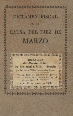 Dictamen fiscal en la causa del diez de marzo