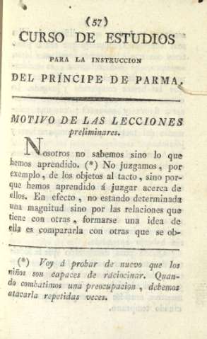 Motivo de las lecciones preliminares