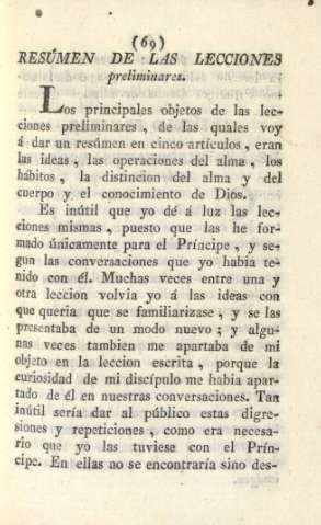 Resúmen de las lecciones preliminares